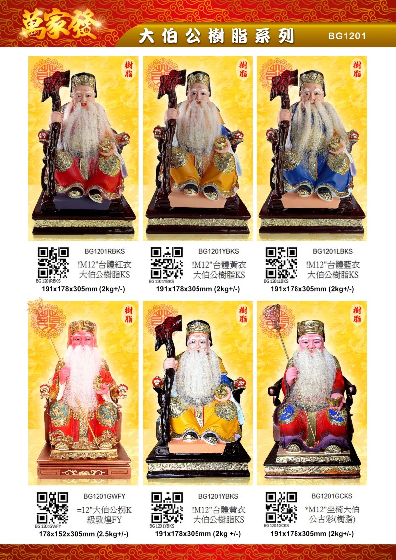 12寸 伯公 树脂系列